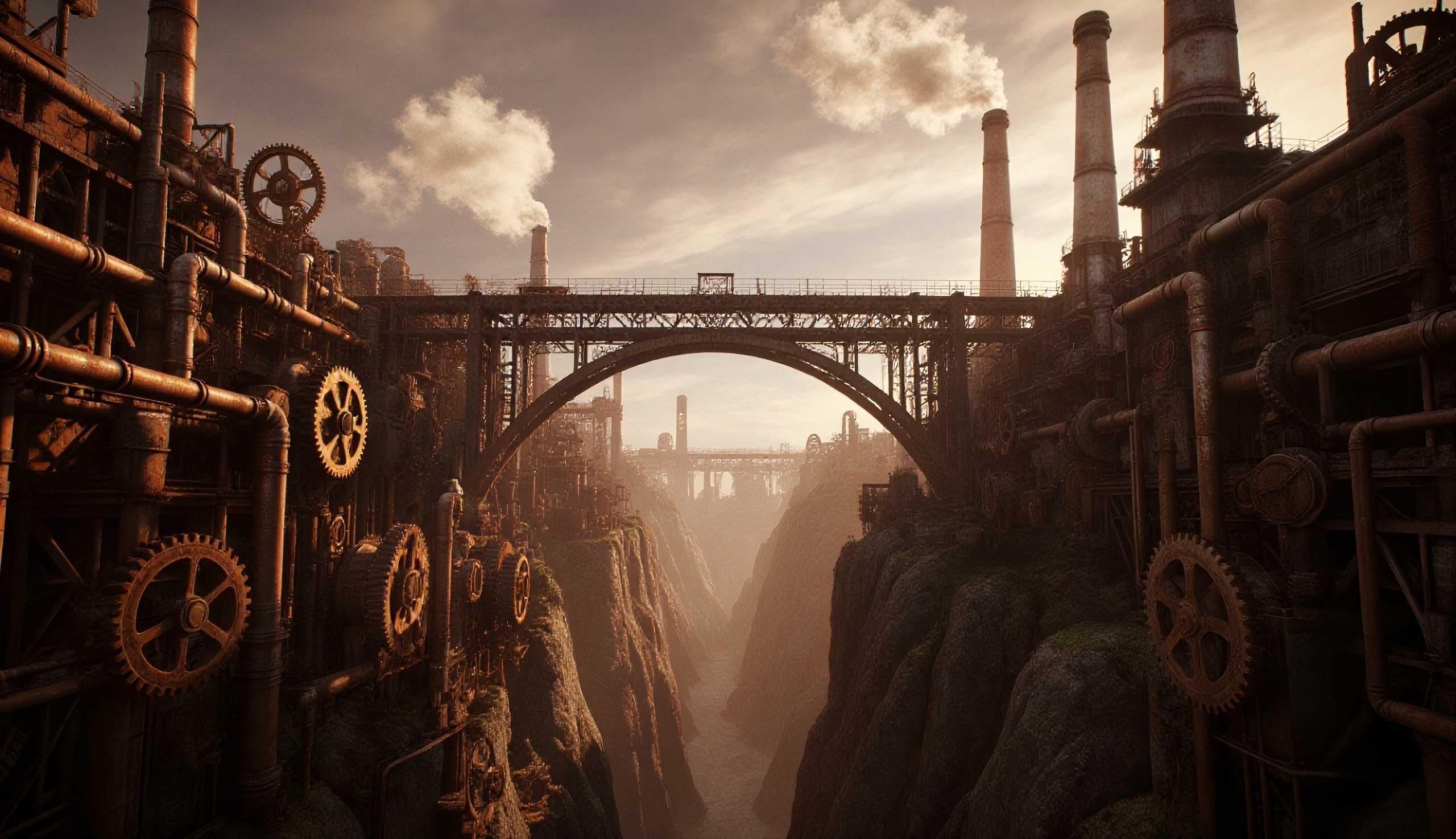 Industrial steampunk scene